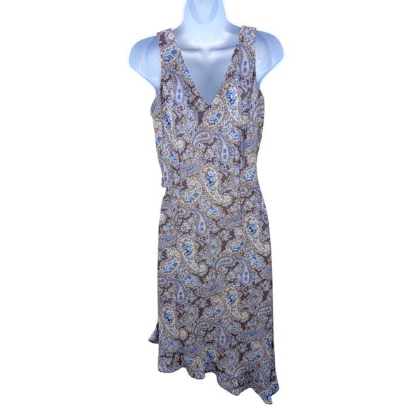Vtg Y2k Paisley Midi Dress Sz M 9/10 Sleeveless Fairy Whimsical DBY Ltd. Ruffle - Picture 2 of 5